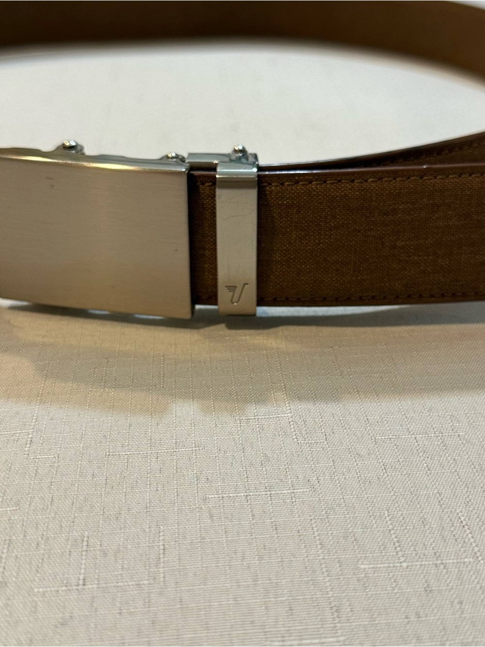 Mission Belt Brown Ratchet Belt Silver Adjustable Buckle